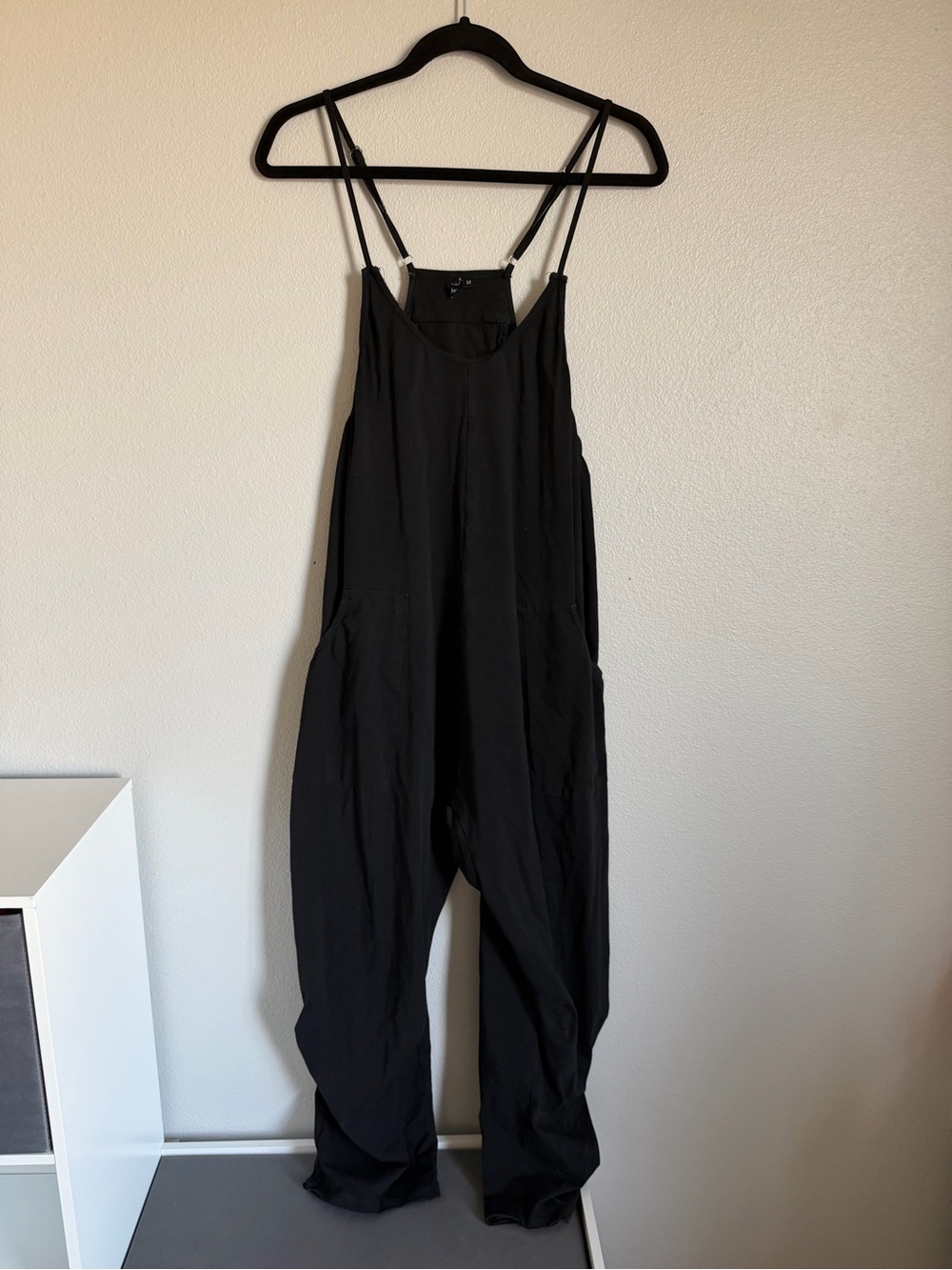 Black Wide-Leg Jumpsuit with Spaghetti Straps